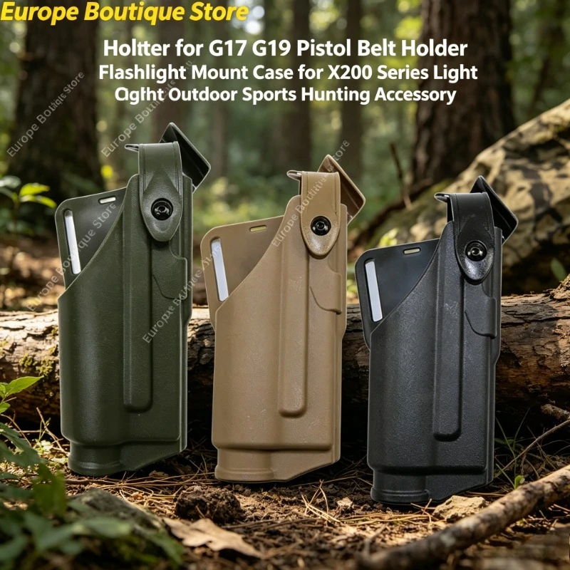 Flashlight Mount Case for X200 Series Light Holster for G17 G19 Pistol Belt Holder Outdoor Sports Hunting Model Parts
Flashlight Mount Case for X200 Series Light Holster for G17 G19 Pistol Belt Holder Outdoor Sports Hunting Model Parts