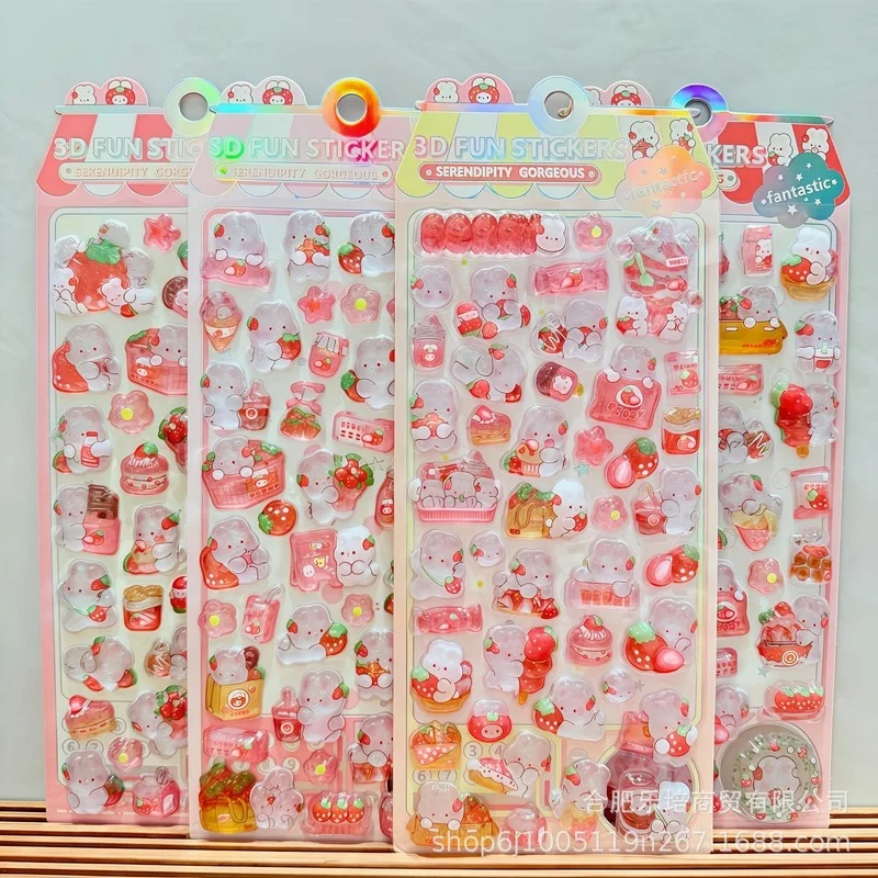 Serendipity Gorgeous 3D Embossed Crystal Stickers Cute Cartoon Strawberry Bunny Stickers For Kids Craft Phone DIY Decoration
Serendipity Gorgeous 3D Embossed Crystal Stickers Cute Cartoon Strawberry Bunny Stickers For Kids Craft Phone DIY Decoration