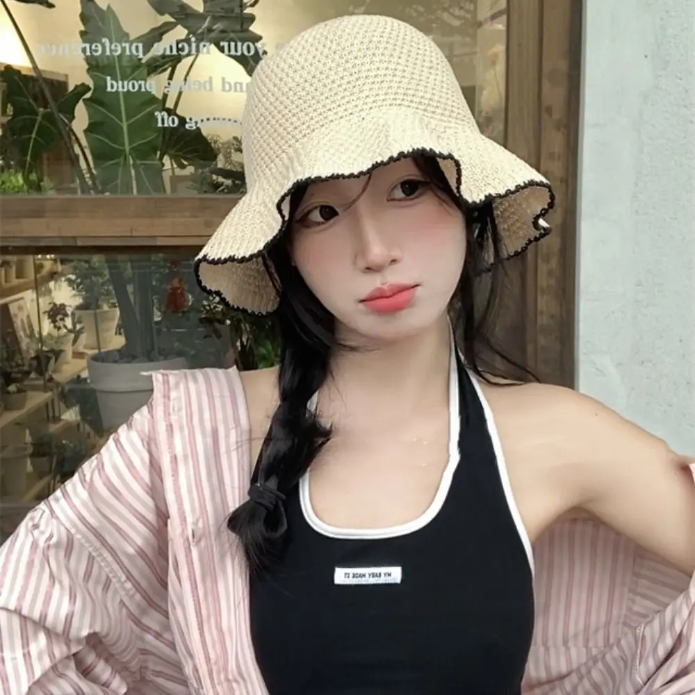 Elegant Sweet Straw Sun Hat Temperament French Style Knitted Bucket Hat Visor Cap Hollow Out Sun Protection Cap Girls
Elegant Sweet Straw Sun Hat Temperament French Style Knitted Bucket Hat Visor Cap Hollow Out Sun Protection Cap Girls