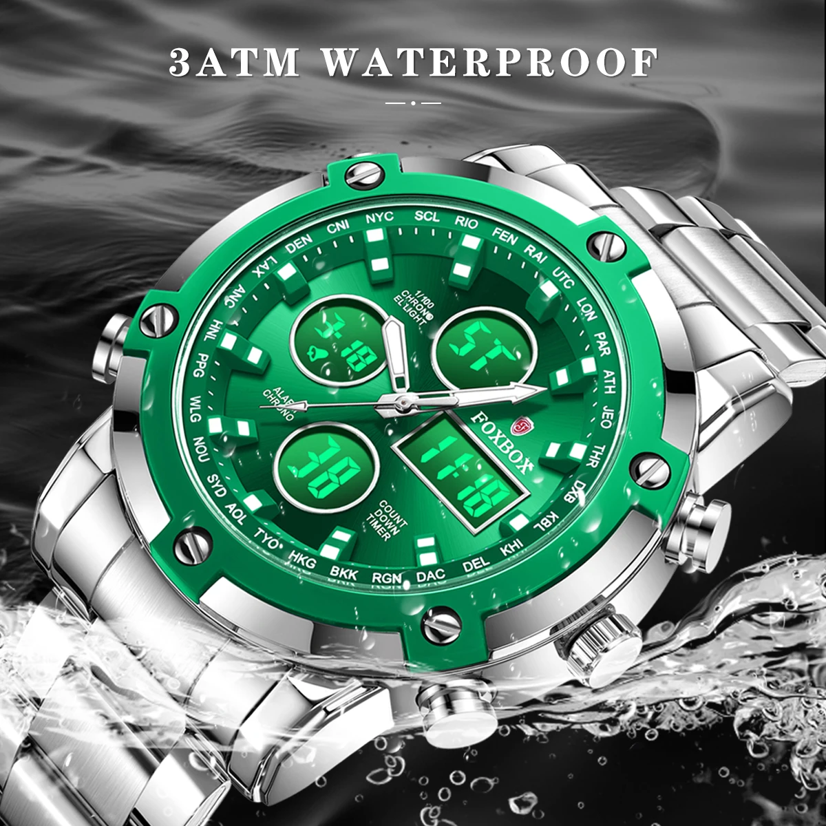 LIGE Three Time Quartz Mens Watch Multifunctional Countdown Steel Strap Wristwatch Clock Digital Watch For Men Relogio Masculino
LIGE Three Time Quartz Mens Watch Multifunctional Countdown Steel Strap Wristwatch Clock Digital Watch For Men Relogio Masculino