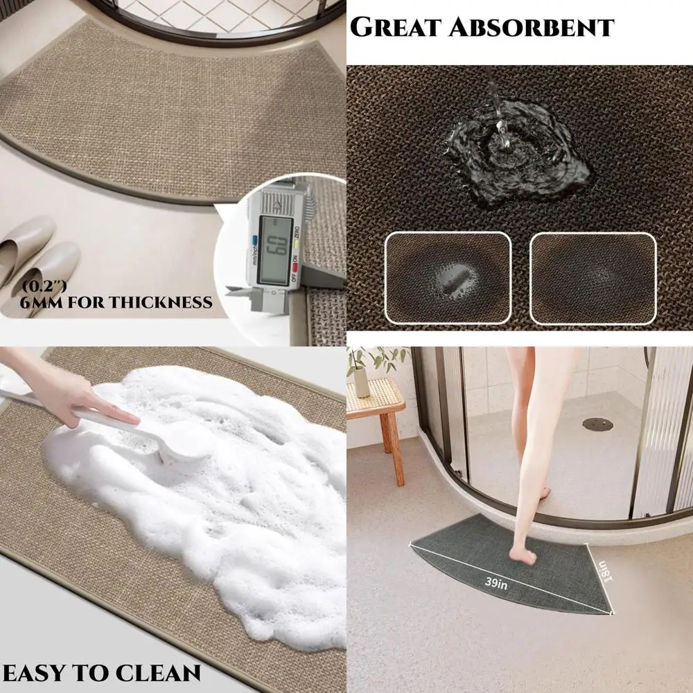 Anti-Slip Curved Shower Rug, Washable Semi-Circular Bath Mat, RV-Friendly Dark Grey 18x39
Anti-Slip Curved Shower Rug, Washable Semi-Circular Bath Mat, RV-Friendly Dark Grey 18x39