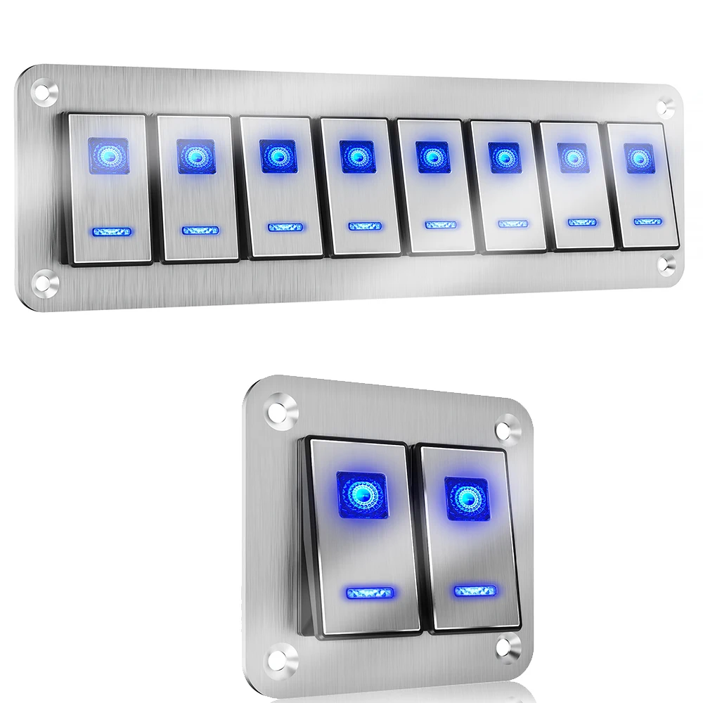 12V Metal 2/8 Group 12v Rocker Switch Panel Waterproof Switch Panel USB Control for Car Truck Boat Boat Camper Circuit
12V Metal 2/8 Group 12v Rocker Switch Panel Waterproof Switch Panel USB Control for Car Truck Boat Boat Camper Circuit