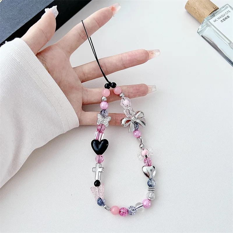 Браслет из бисера с бантом в форме сердца, красочный ремешок с цветком и бабочкой, подвеска для телефона, жемчужный ремешок для мобильного телефона, анти-потерянные цепочки
Браслет из бисера с бантом в форме сердца, красочный ремешок с цветком и бабочкой, подвеска для телефона, жемчужный ремешок для мобильного телефона, анти-потерянные цепочки
