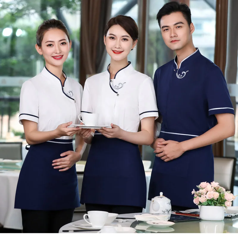 Hotel Catering Waiter Workwear Short Sleeve Women's Chinese Hot Pot Restaurant Staff Clothing S
Hotel Catering Waiter Workwear Short Sleeve Women's Chinese Hot Pot Restaurant Staff Clothing S
