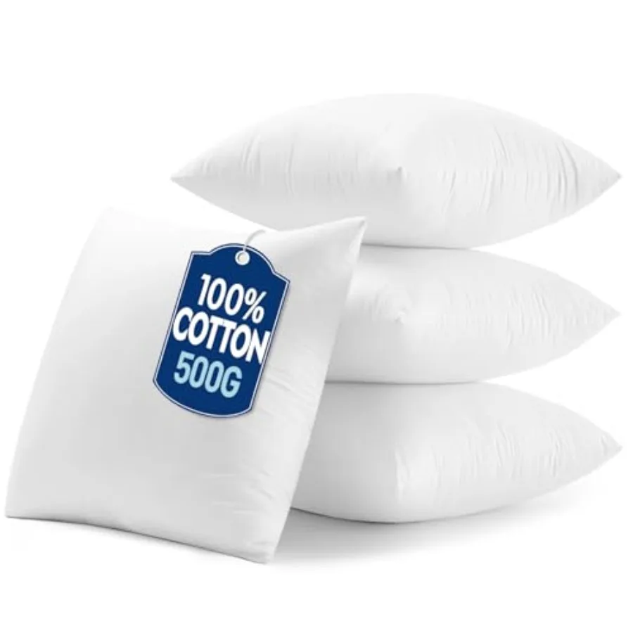 Pillow serts with Cotton Cover, Set of 4 100% Virg Microfiber Throw Pillows for Couch Sofa and Bed
Pillow serts with Cotton Cover, Set of 4 100% Virg Microfiber Throw Pillows for Couch Sofa and Bed