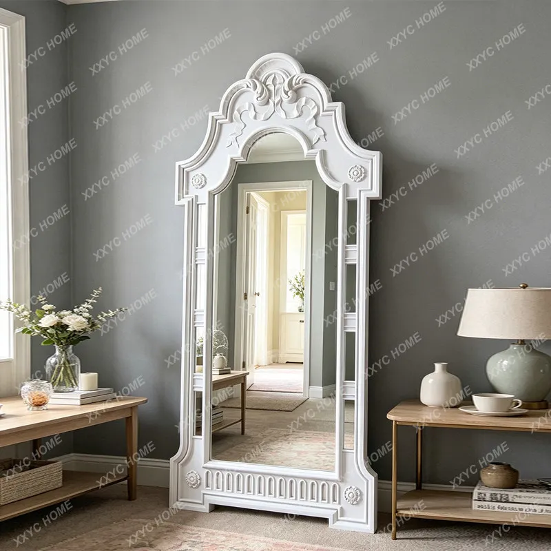 Light luxury retro old carved floor mirror European arched vertical decorative fitting mirror
Light luxury retro old carved floor mirror European arched vertical decorative fitting mirror