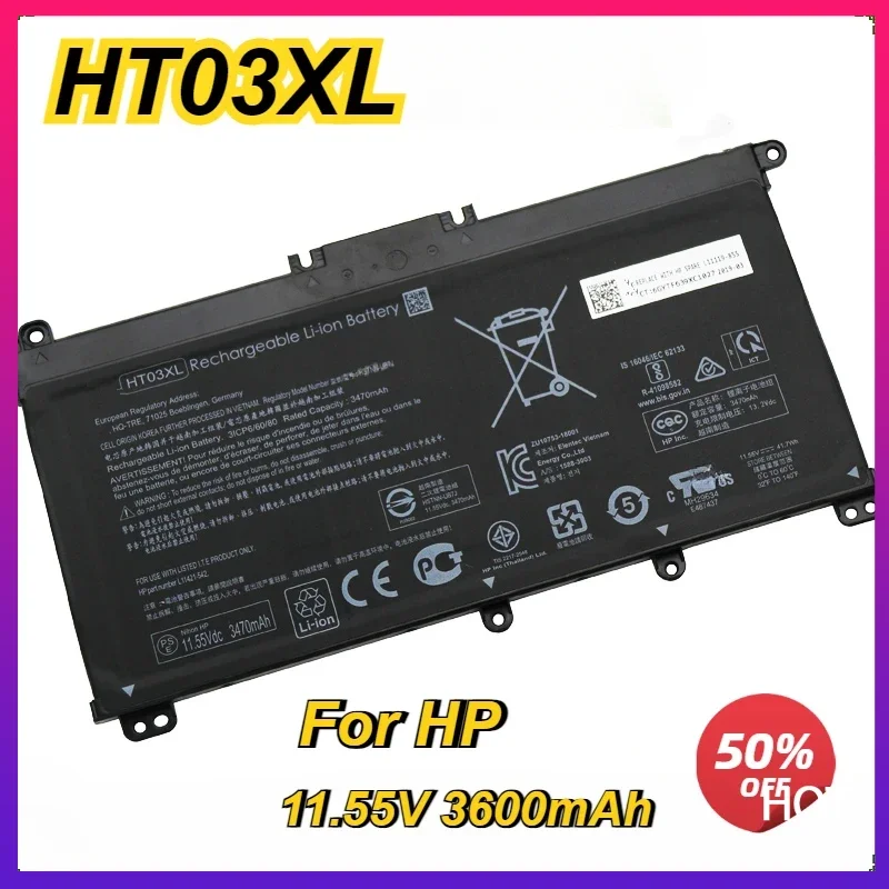 New HT03XL Laptop Battery for HP Pavilion 14-CE0025TU 14-CE0034TX 15-CS0037T 250 255 G7 HSTNN-LB8L/LB8M/DB8R 11.55V 3 Cells
New HT03XL Laptop Battery for HP Pavilion 14-CE0025TU 14-CE0034TX 15-CS0037T 250 255 G7 HSTNN-LB8L/LB8M/DB8R 11.55V 3 Cells