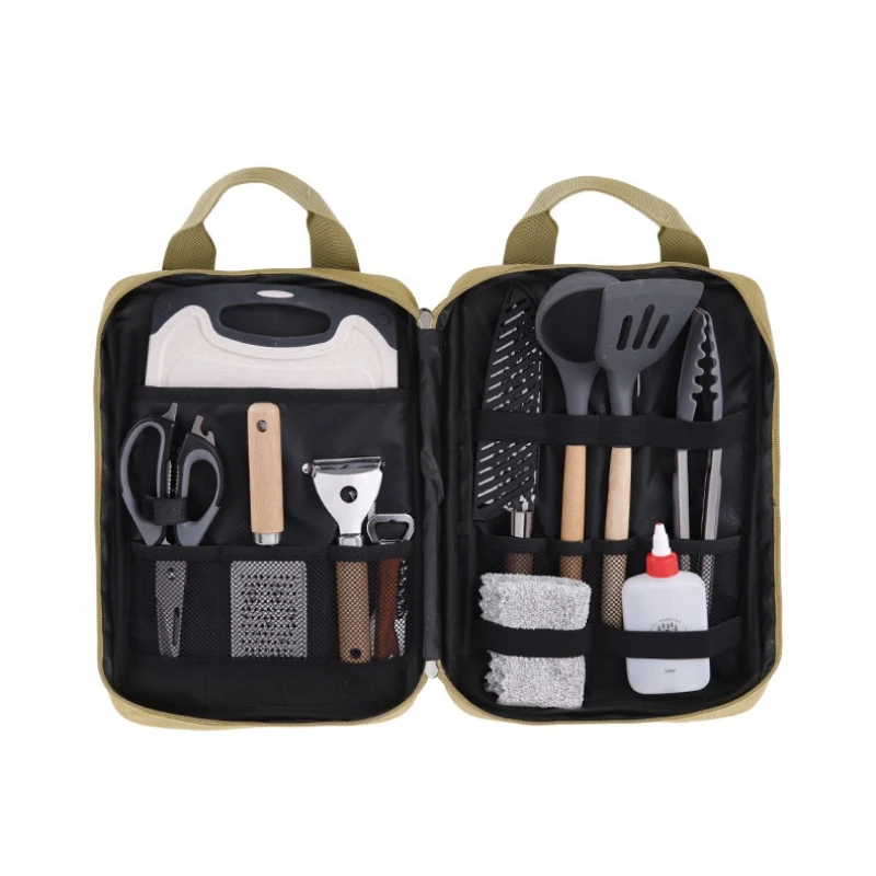 Compact 12pc Camping Cookware Set - Stainless Steel/Silicone Tools with Foldable Board & Organized Carry Bag for Hiking/Picnics
Compact 12pc Camping Cookware Set - Stainless Steel/Silicone Tools with Foldable Board & Organized Carry Bag for Hiking/Picnics