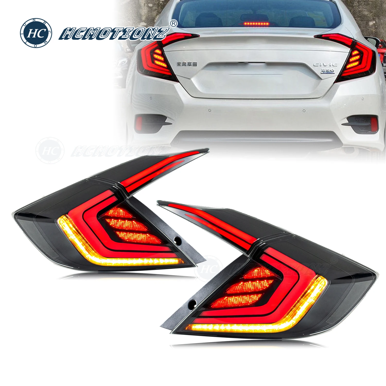 HCMOTIONZ светодиодные задние фонари для Honda Civic 2016-2021 седан автомобиля DRL запуск анимации задние задние фонари в сборе
HCMOTIONZ светодиодные задние фонари для Honda Civic 2016-2021 седан автомобиля DRL запуск анимации задние задние фонари в сборе