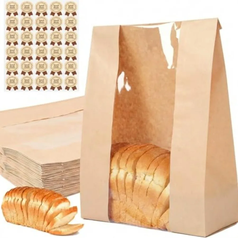 pack bread paper bags with window, including homemade bread storage label seal stickers 13.7x8.3x3.5 inches
pack bread paper bags with window, including homemade bread storage label seal stickers 13.7x8.3x3.5 inches