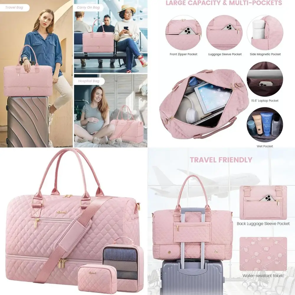 Women's 3-Piece Travel Set: Weekender Bag, Shoe Compartment, Carry-On with Toiletry & Wet Pocket
Women's 3-Piece Travel Set: Weekender Bag, Shoe Compartment, Carry-On with Toiletry & Wet Pocket