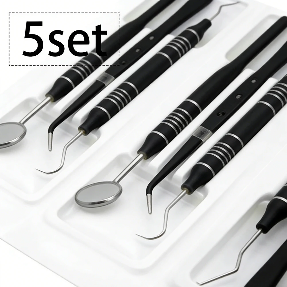 3 Set 5 Set Dental Care Instruments Kit Mouth Mirror Tweezers Curve Probe for Teeth Cleaning and Oral Examination by Dentists
3 Set 5 Set Dental Care Instruments Kit Mouth Mirror Tweezers Curve Probe for Teeth Cleaning and Oral Examination by Dentists