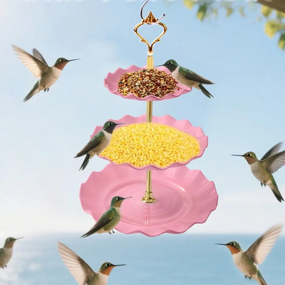 Practical Detachable Hanging Bird Feeder Durable Plastic 3-layer Feeder Outside Bird Baths Bird Food Feeding Bowls Gardens 
Practical Detachable Hanging Bird Feeder Durable Plastic 3-layer Feeder Outside Bird Baths Bird Food Feeding Bowls Gardens