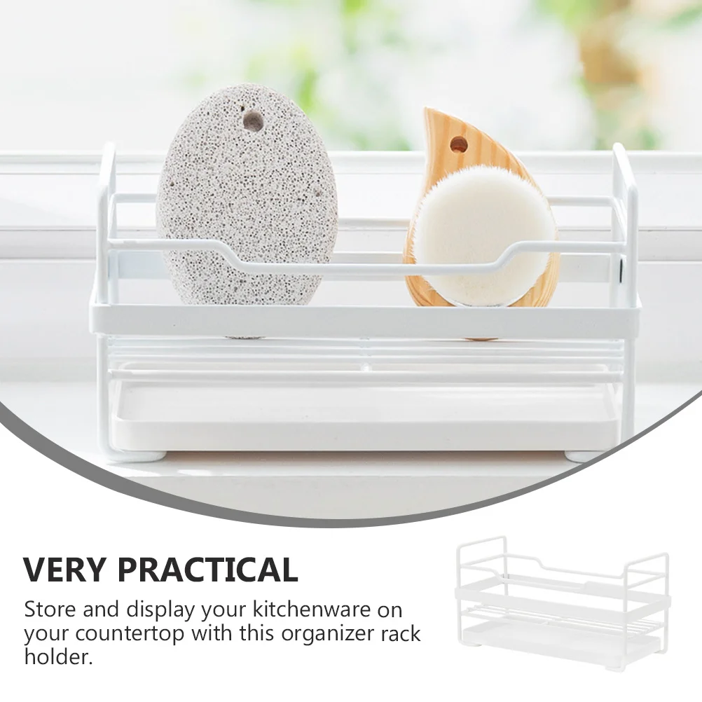 Sponge Drying Rack Iron Kitchen Organizer With Drainage Tray For Countertop Storage Bathroom Cabinet Use
Sponge Drying Rack Iron Kitchen Organizer With Drainage Tray For Countertop Storage Bathroom Cabinet Use