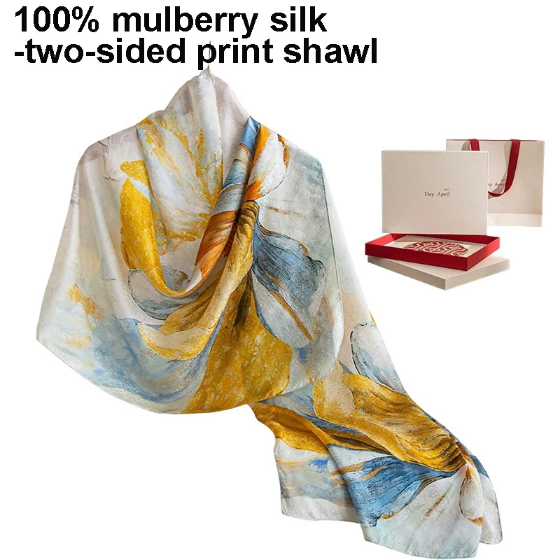 100% Mulberry Silk Shawl 55x170cm Two-Sided Printing Women's Silk Scarf Rectangle Luxury High Quality Scarves Mother'S Day Gifts
100% Mulberry Silk Shawl 55x170cm Two-Sided Printing Women's Silk Scarf Rectangle Luxury High Quality Scarves Mother'S Day Gifts
