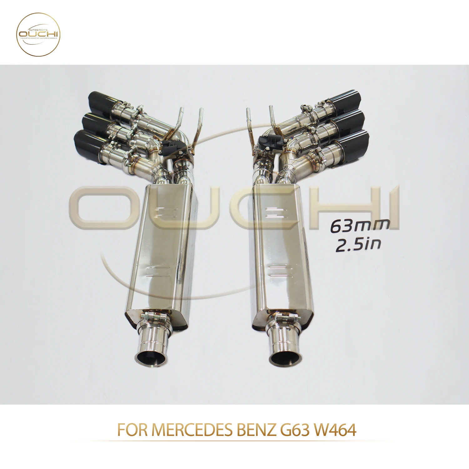 OUCHI Factory Direct Sales Six-outlet Catback for Mercedes Benz G63 W464 SS304 Electronic Valves Exhaust Tips
OUCHI Factory Direct Sales Six-outlet Catback for Mercedes Benz G63 W464 SS304 Electronic Valves Exhaust Tips