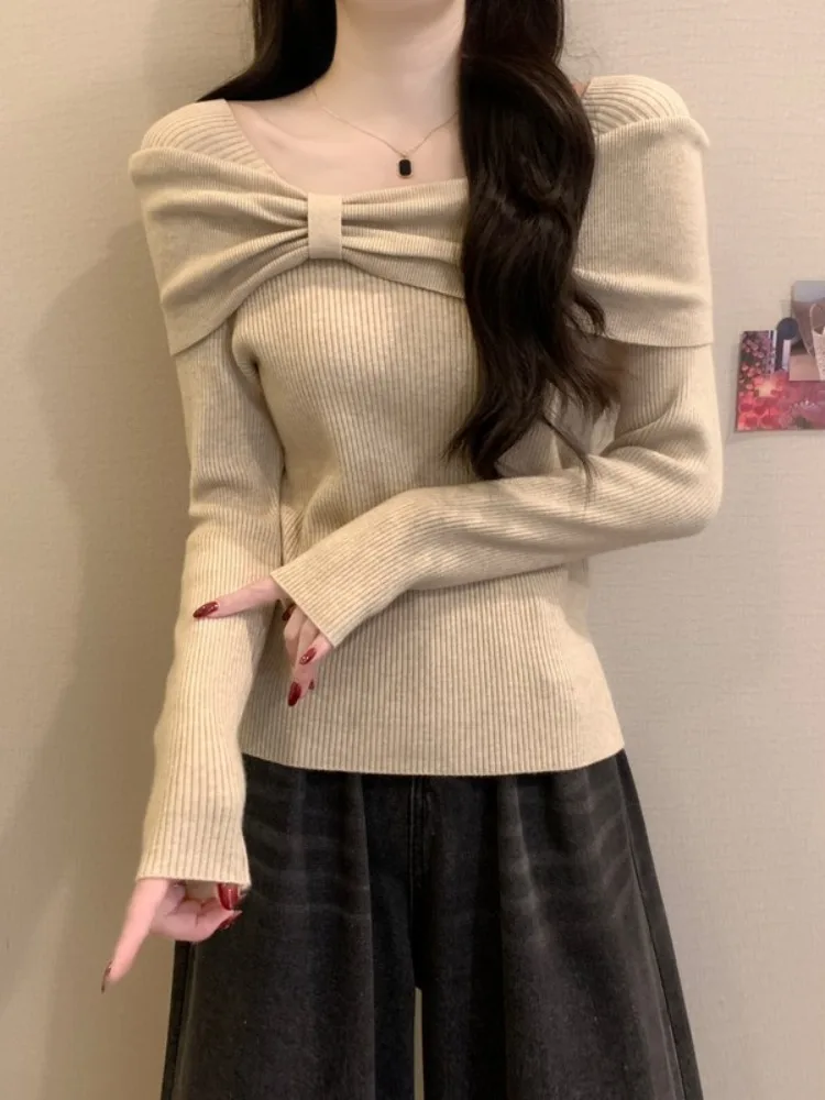 Women's Knitted Long Sve Base irt oulder Baring Faionable Inner Wear Soft Cotton Korean Sle Slim Fit Daily Wear
Women's Knitted Long Sve Base irt oulder Baring Faionable Inner Wear Soft Cotton Korean Sle Slim Fit Daily Wear