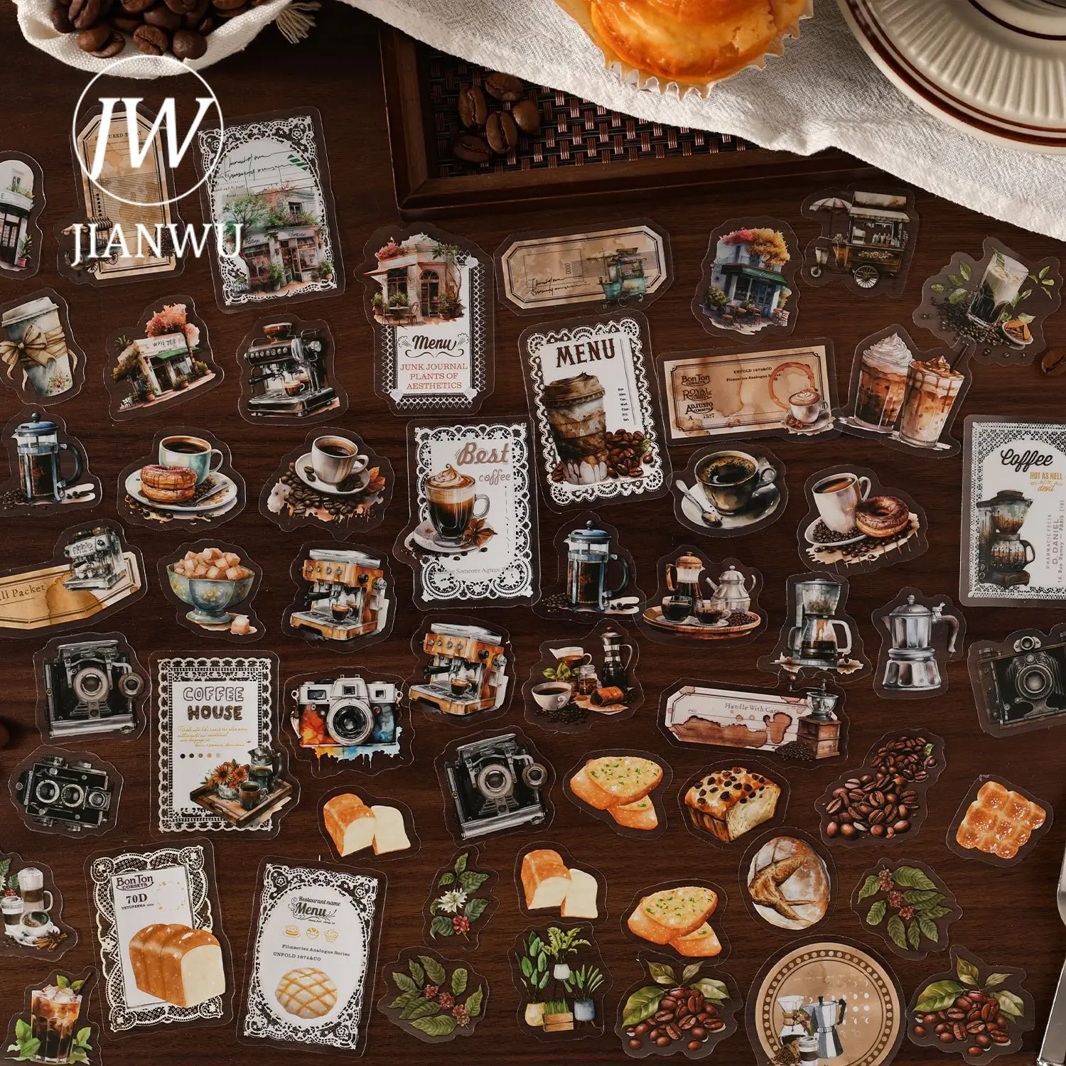 JIANWU Lace Coffee Series Vintage Plant Cafe Camera Landscape Material Collage PET Sticker Creative DIY Journal Stationery
JIANWU Lace Coffee Series Vintage Plant Cafe Camera Landscape Material Collage PET Sticker Creative DIY Journal Stationery