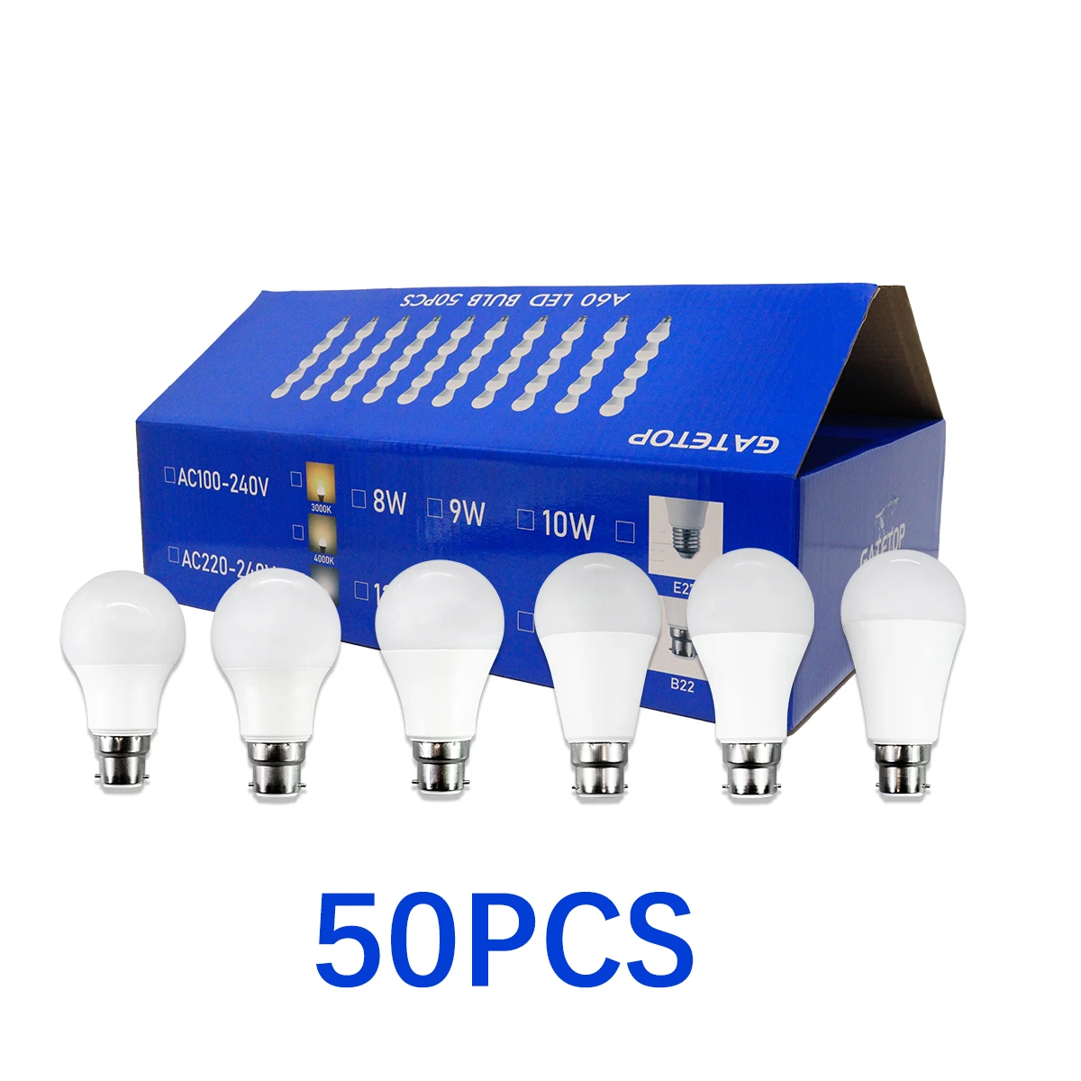 50PCS B22 LED Bulb AC220V 120V 18W 15W 12W 10W 9W 8W High Brightness Bedroom Living Room Home Lighting Energy Saving Lamp
50PCS B22 LED Bulb AC220V 120V 18W 15W 12W 10W 9W 8W High Brightness Bedroom Living Room Home Lighting Energy Saving Lamp