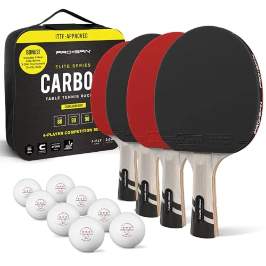 Ping Pong Paddles ITTF Approved Professional Table Tennis Rackets with Carbon Fiber for Superior Control 7-Ply Blade, Premium R
Ping Pong Paddles ITTF Approved Professional Table Tennis Rackets with Carbon Fiber for Superior Control 7-Ply Blade, Premium R