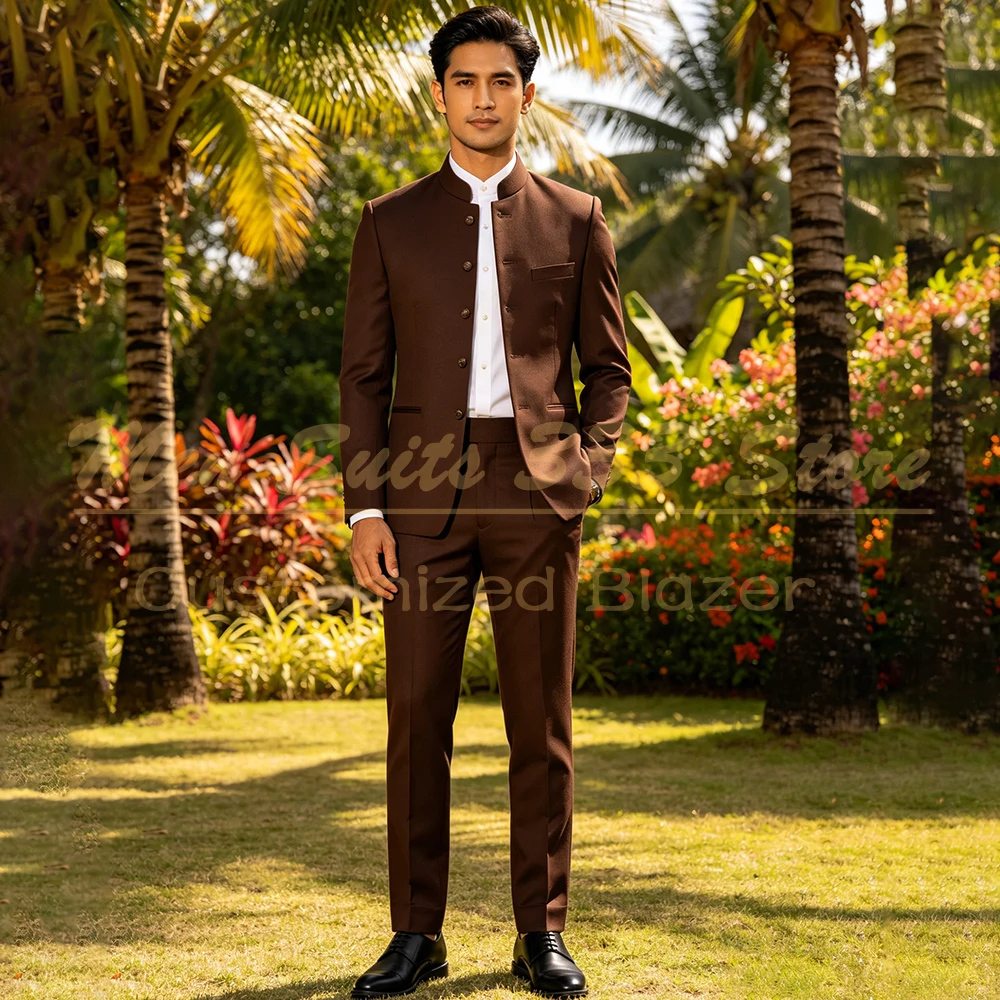 Slim Fit Men's Suits Fashion Business Brown 2 Piece Jacket Pants Sets Formal Occasion Party Single Breasted Jodhouri Suit
Slim Fit Men's Suits Fashion Business Brown 2 Piece Jacket Pants Sets Formal Occasion Party Single Breasted Jodhouri Suit