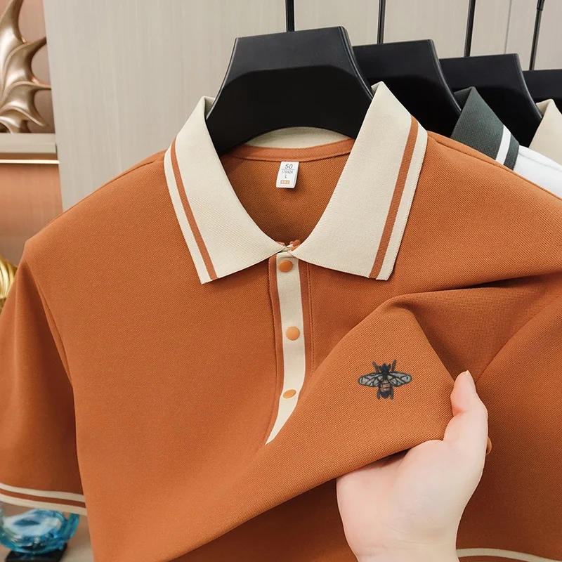 Original Design Men's Color Contrast Lapel Polo Shirt New Fashion Embroidery Short Sleeve T-Shirt Summer Leisure Men's Clothing
Original Design Men's Color Contrast Lapel Polo Shirt New Fashion Embroidery Short Sleeve T-Shirt Summer Leisure Men's Clothing