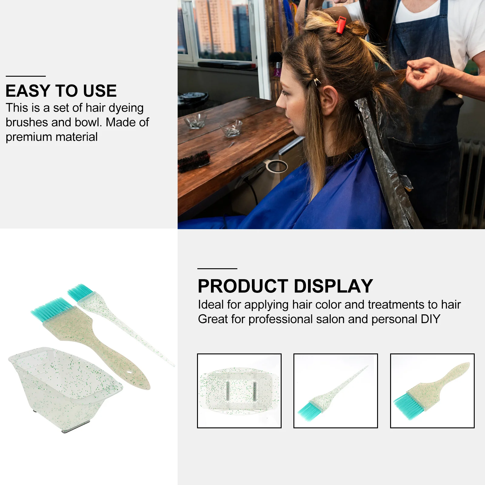 1Set Salon Hair Dye Brush Set Includes Hair Tint Bowl Easy Clean Coloring Tool for Accurate Dyeing At Home Or Professional Use
1Set Salon Hair Dye Brush Set Includes Hair Tint Bowl Easy Clean Coloring Tool for Accurate Dyeing At Home Or Professional Use