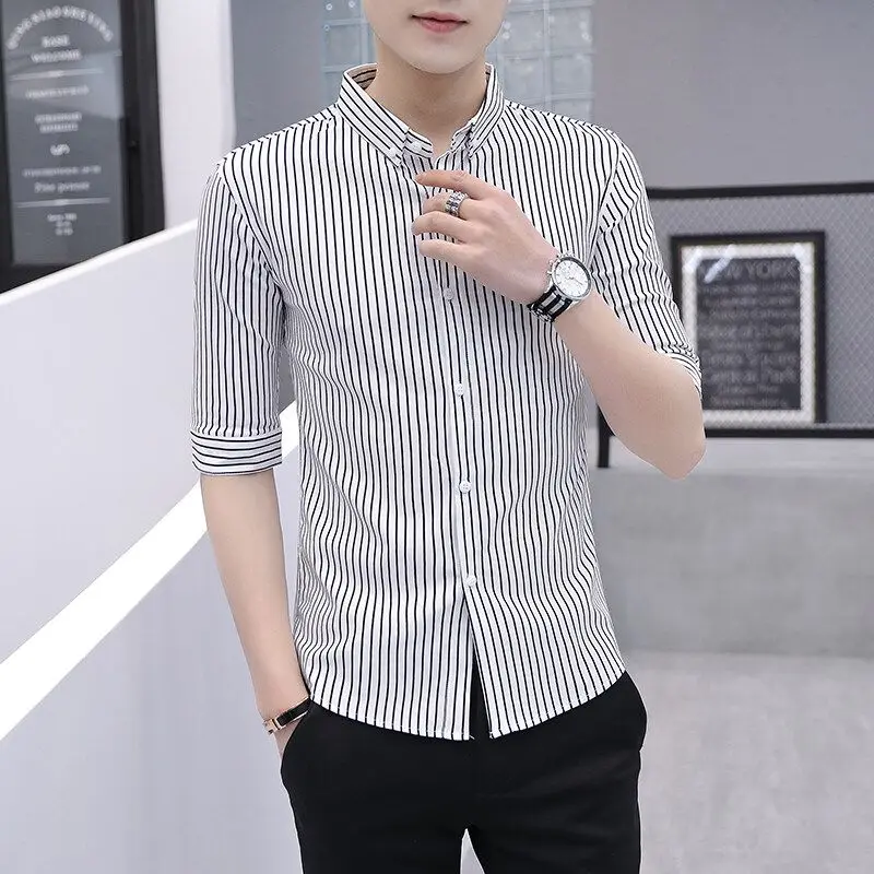 Slim Fit Men's Striped Shirt Half Sleeve Fashionable Korean Style Summer New Arrival Standard Tailoring Polyester Fiber Casua...
Slim Fit Men's Striped Shirt Half Sleeve Fashionable Korean Style Summer New Arrival Standard Tailoring Polyester Fiber Casua...