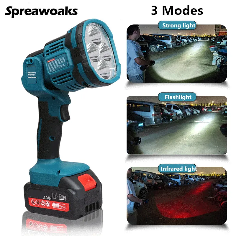Cordless LED Work Light Portable Flashlight Spotlight Infrared Lamp Rechargeable Emergency Lighting For Makita 18V Battery
Cordless LED Work Light Portable Flashlight Spotlight Infrared Lamp Rechargeable Emergency Lighting For Makita 18V Battery