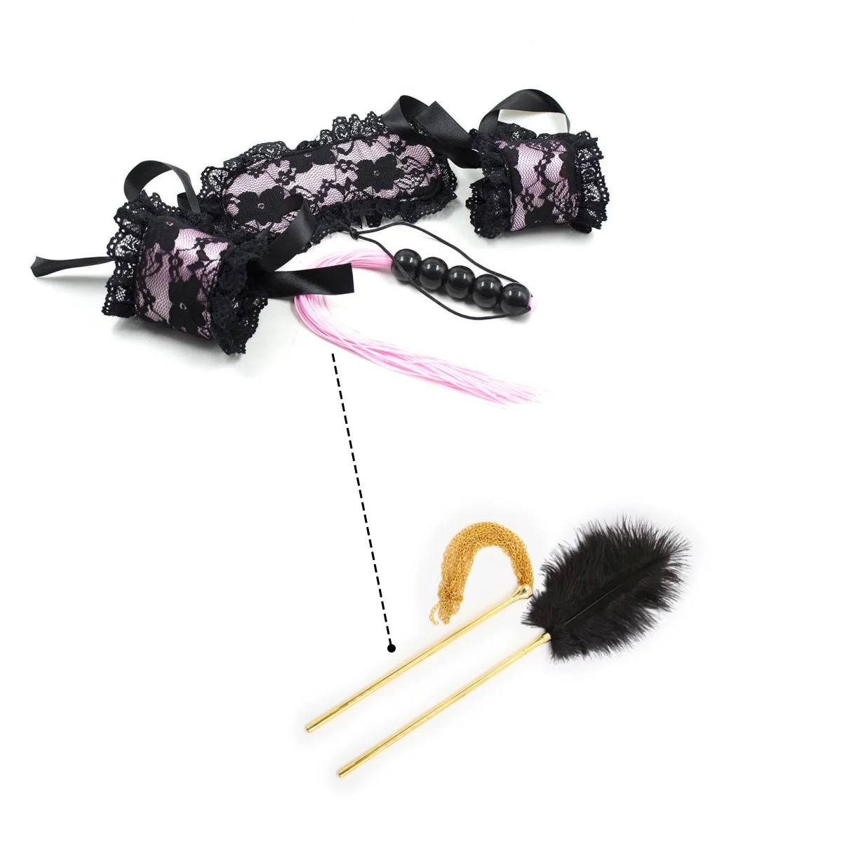 Female erotic lace handcuffs Ankle cuffs Soft sponge eye mask Metal rod feather chain kit BDSM couple sex flirty flirty sex toys
Female erotic lace handcuffs Ankle cuffs Soft sponge eye mask Metal rod feather chain kit BDSM couple sex flirty flirty sex toys