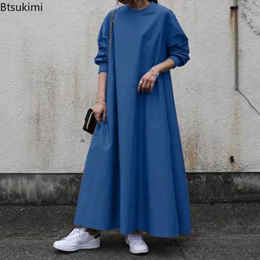 Plus Size Solid Long Dress for Women Fashion New Long Sleeve Simple Loose Maxi Dress Women O-neck Casual Pullover Vestidos Femme
Plus Size Solid Long Dress for Women Fashion New Long Sleeve Simple Loose Maxi Dress Women O-neck Casual Pullover Vestidos Femme