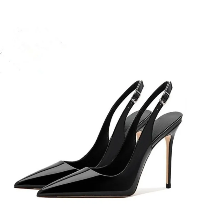 Black Patent Leather Back Empty Wrapped Head Sandals Women's Summer New Temperament Sexy Stiletto High Heels
Black Patent Leather Back Empty Wrapped Head Sandals Women's Summer New Temperament Sexy Stiletto High Heels