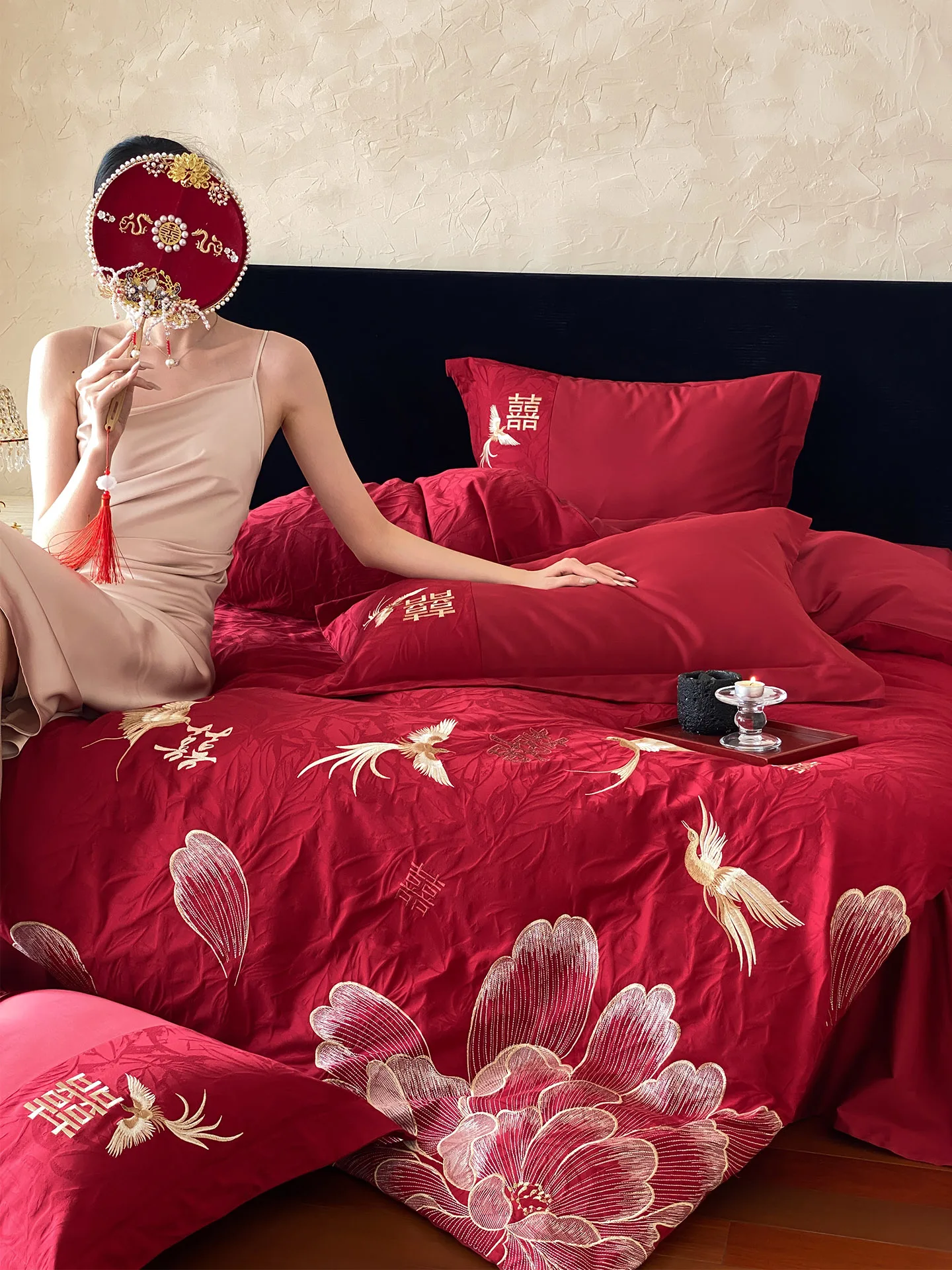 LANSWAY Embroidered Double Crane Wedding Celebration Cotton Bedding Set Red New Couple Bed Cover Sheet Bedding Accessories
LANSWAY Embroidered Double Crane Wedding Celebration Cotton Bedding Set Red New Couple Bed Cover Sheet Bedding Accessories