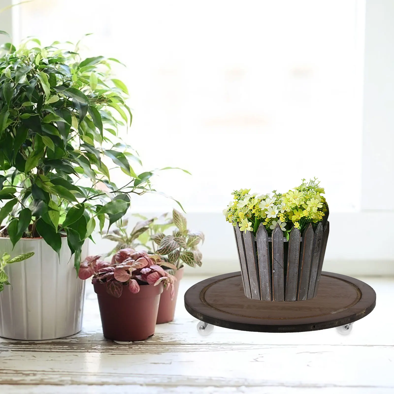 Wooden Plant Stand Flower Pot Mover With Wheels Heavy Duty Rolling Planter Trolley Swivel Base Indoor Outdoor Use Planter Roller
Wooden Plant Stand Flower Pot Mover With Wheels Heavy Duty Rolling Planter Trolley Swivel Base Indoor Outdoor Use Planter Roller