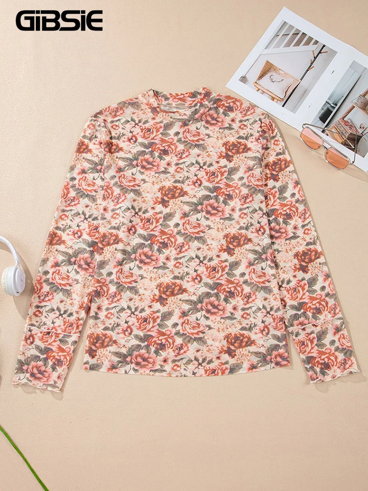 Женская футболка GIBSIE больших размеров с цветочным принтом, круглым вырезом и сетчатыми вставками, весна-лето 2026, ретро, с длинным рукавом, приталенная, в уличном стиле
Женская футболка GIBSIE больших размеров с цветочным принтом, круглым вырезом и сетчатыми вставками, весна-лето 2026, ретро, с длинным рукавом, приталенная, в уличном стиле