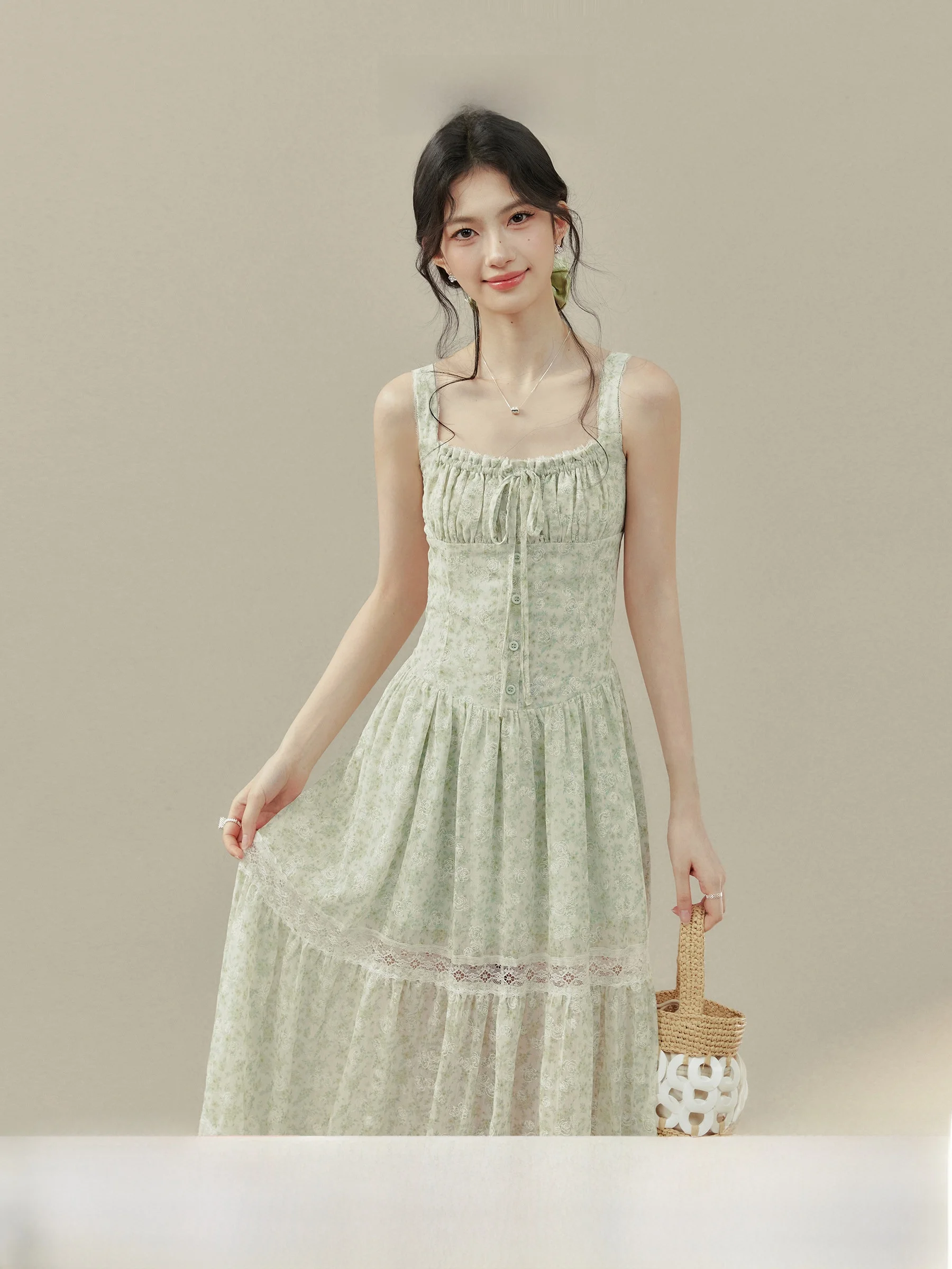 QingLingBasil Frock for Plump Women Summer Waist-Cinching Floral Long Dress Casual Style A-line Skirt No-sleeve City Commute
QingLingBasil Frock for Plump Women Summer Waist-Cinching Floral Long Dress Casual Style A-line Skirt No-sleeve City Commute