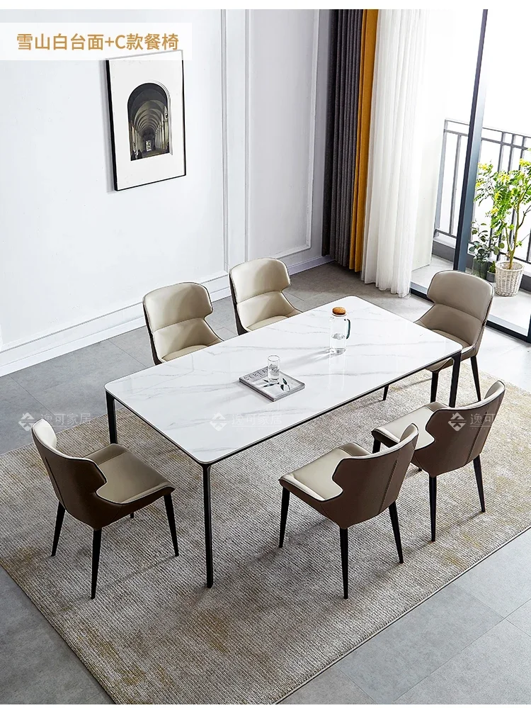 Light extravagant rock plate dining table modern minimalist aluminum alloy dining table and chair combination
Light extravagant rock plate dining table modern minimalist aluminum alloy dining table and chair combination