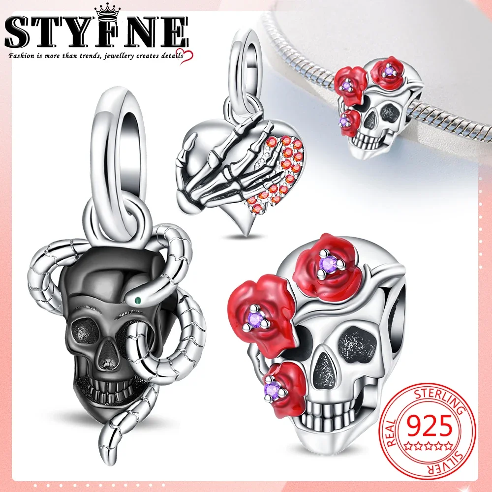Authentic Fine Halloween Dark Skeleton & Rose Skull Grip Heart Charm Beads Fit Original 925 Silver Bracelet DIY Women Jewelry
Authentic Fine Halloween Dark Skeleton & Rose Skull Grip Heart Charm Beads Fit Original 925 Silver Bracelet DIY Women Jewelry