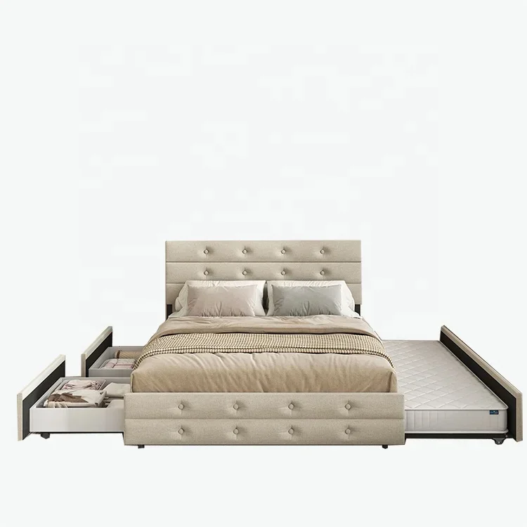 Кровать размера «queen-size» Willsoon с регулируемыми ящиками для хранения и деревянной обивкой с двойной выдвижной отделкой, современный дизайн, мебель для спальни
Кровать размера «queen-size» Willsoon с регулируемыми ящиками для хранения и деревянной обивкой с двойной выдвижной отделкой, современный дизайн, мебель для спальни
