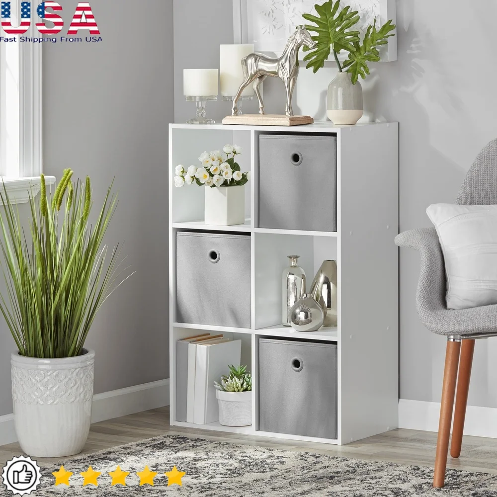 Stylish 6 Cube Storage Organizer Bookcase Home Office Living Room Playroom Vertical Horizontal Use with Open and Closed Shelves
Stylish 6 Cube Storage Organizer Bookcase Home Office Living Room Playroom Vertical Horizontal Use with Open and Closed Shelves