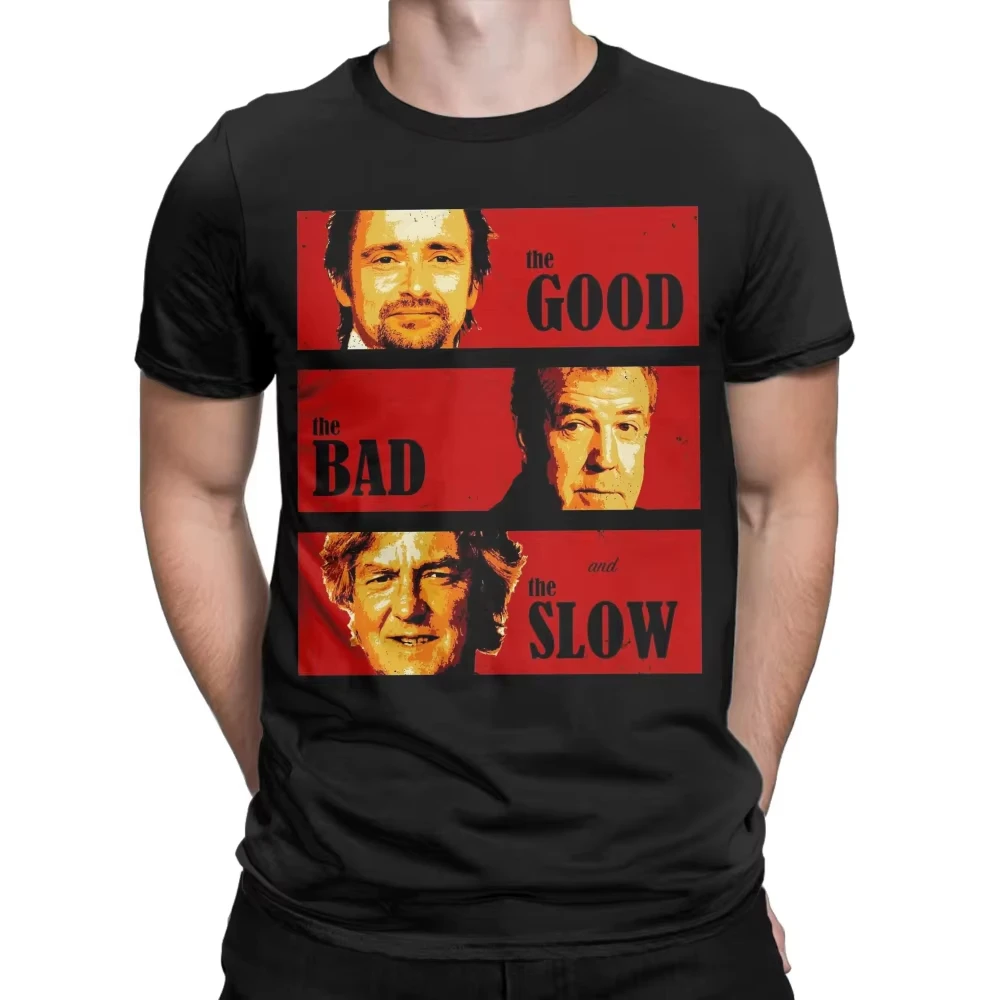 Jeremy Clarkson Hammond May tribute men's T-shirt, "Goodfellas, Badfellas, and Slowfellas" - All-season couple streetwear tops.
Jeremy Clarkson Hammond May tribute men's T-shirt, "Goodfellas, Badfellas, and Slowfellas" - All-season couple streetwear tops.