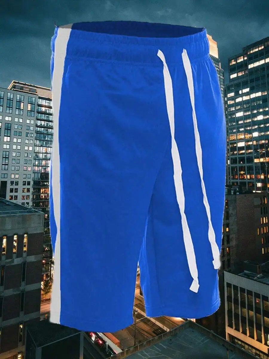 Mens Blue Athletic Shorts With White Side Stripes Stretchable Casual Streetwear Bottoms
Mens Blue Athletic Shorts With White Side Stripes Stretchable Casual Streetwear Bottoms