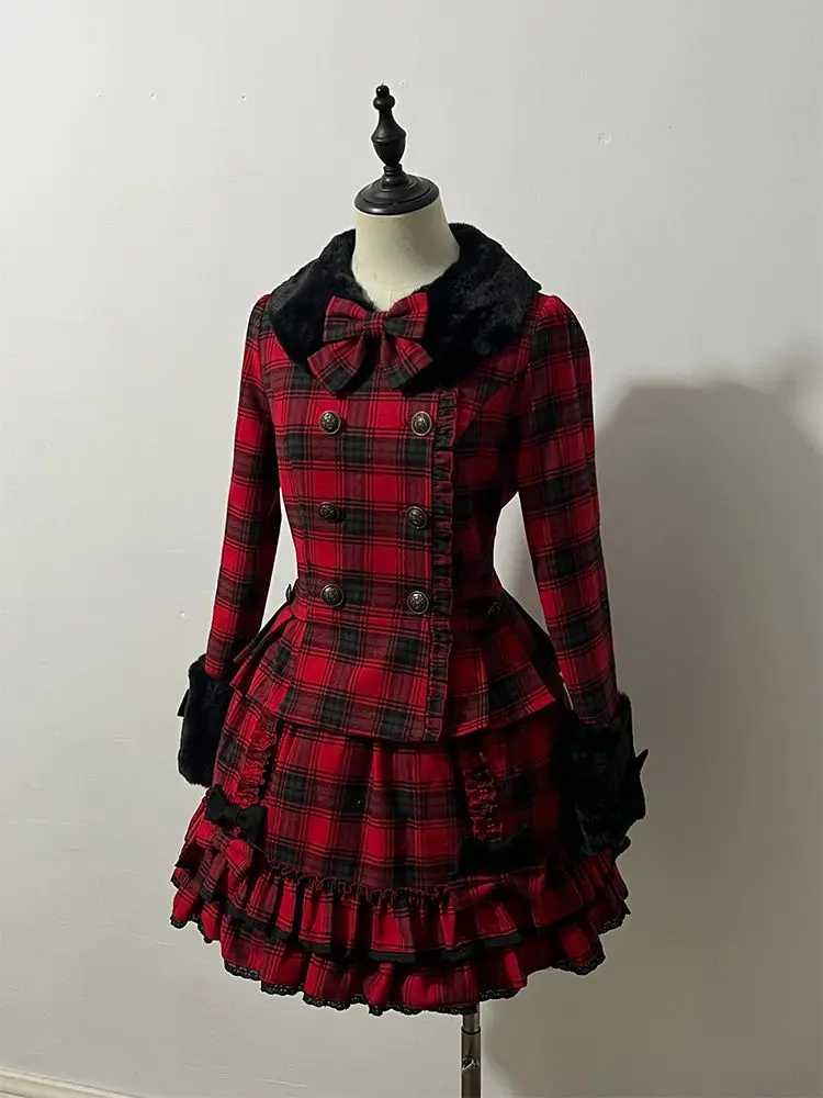 Французский винтажный элегантный теплый комплект в стиле преппи: красный клетчатый костюм-двойка для женщин, японская мода, кавайный ретро-комплект с бантом и пэчворком
Французский винтажный элегантный теплый комплект в стиле преппи: красный клетчатый костюм-двойка для женщин, японская мода, кавайный ретро-комплект с бантом и пэчворком