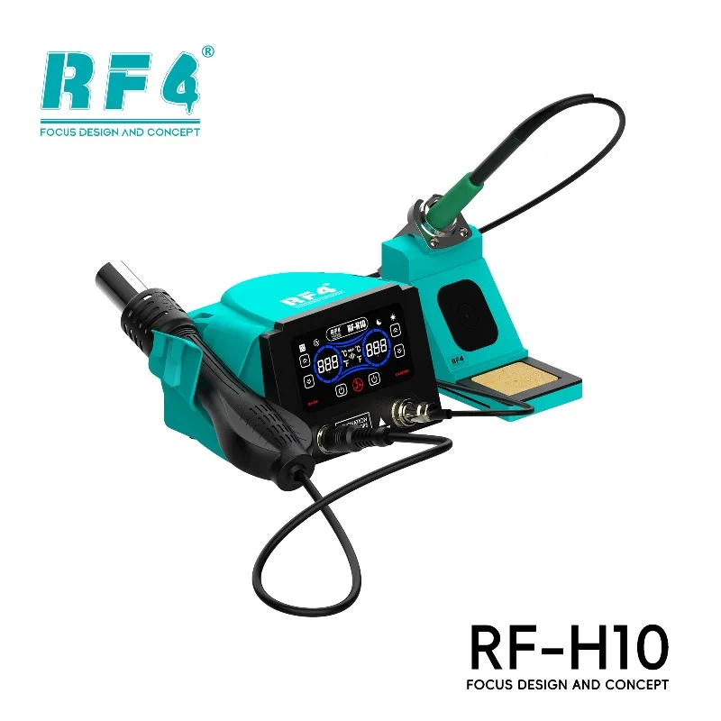 RF4 RF-H10 2-in-1 Hot Air Rework Station Soldering Iron Dual Station 210 Soldering Iron Fast Heating for Phone PCB Repair Tools
RF4 RF-H10 2-in-1 Hot Air Rework Station Soldering Iron Dual Station 210 Soldering Iron Fast Heating for Phone PCB Repair Tools