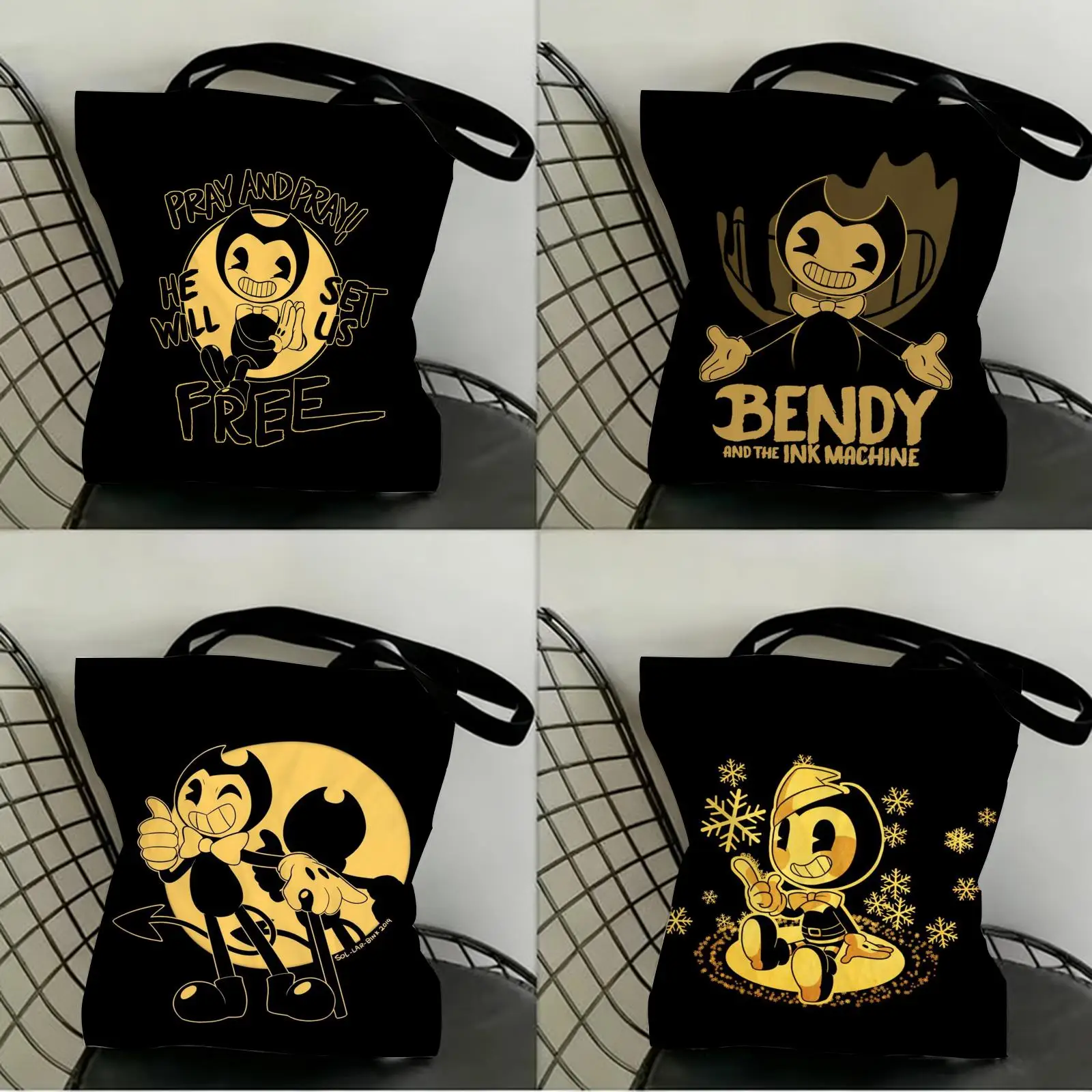 B-Bendy M-Machine B-BATIM Storage Bags Canvas Double-Sided Print Shopping Bag Large Capacity Aesthetic Reusable Tote Bag
B-Bendy M-Machine B-BATIM Storage Bags Canvas Double-Sided Print Shopping Bag Large Capacity Aesthetic Reusable Tote Bag