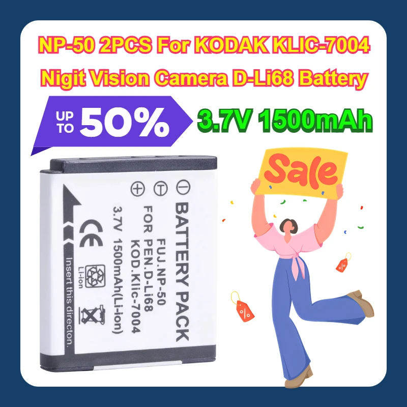 3,7 В 1500 мАч NP-50 2 шт. для KODAK KLIC-7004 батарея для камеры Nigit Vision D-Li68
3,7 В 1500 мАч NP-50 2 шт. для KODAK KLIC-7004 батарея для камеры Nigit Vision D-Li68