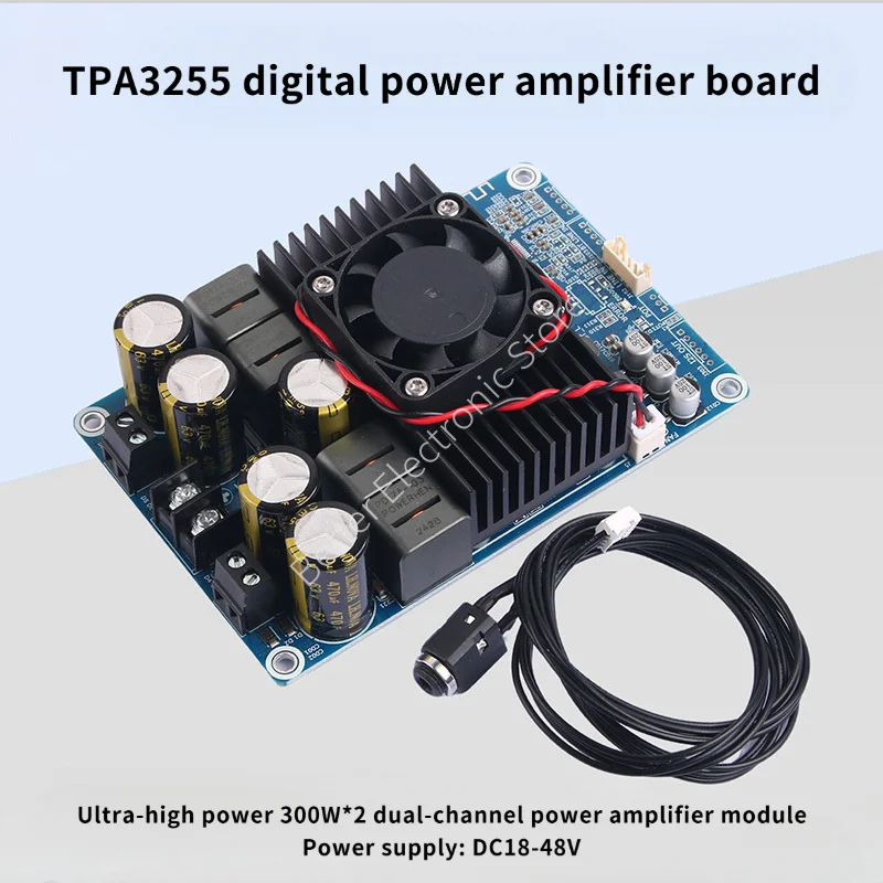 TPA3255 High-power dual-channel 2x300W stereo audio amplifier, HIFI digital power amplifier board
TPA3255 High-power dual-channel 2x300W stereo audio amplifier, HIFI digital power amplifier board