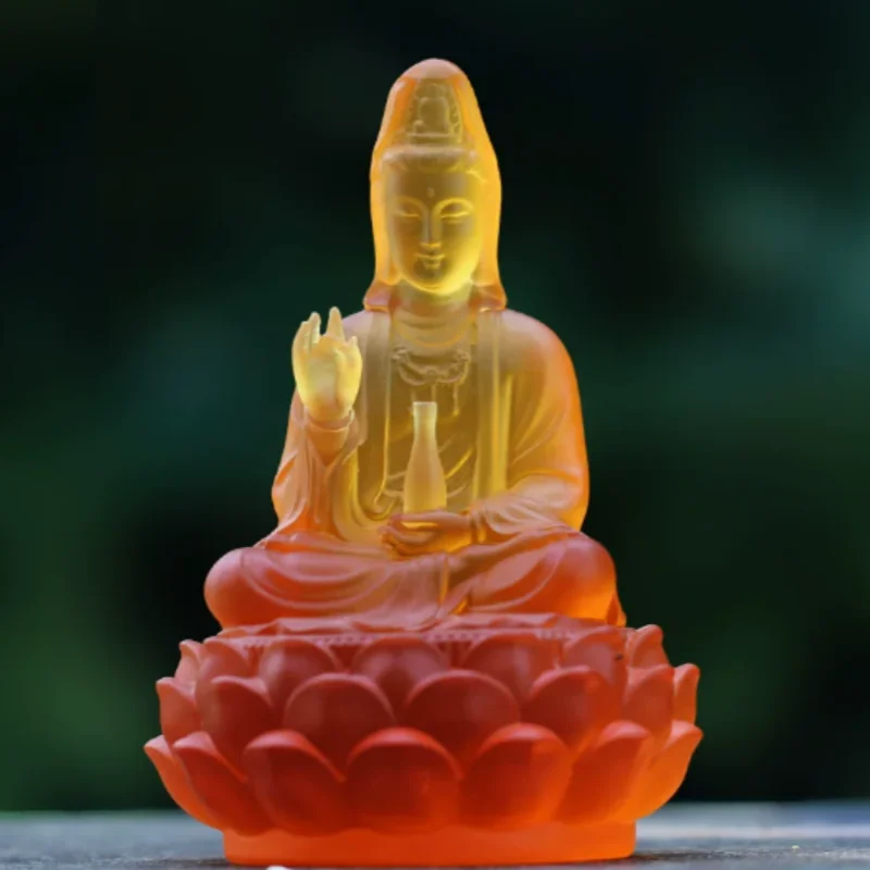 Exquisite glass carving sitting lotus Guanyin Bodhisattva Buddha statue home feng shui auspicious Chinese style decoration
Exquisite glass carving sitting lotus Guanyin Bodhisattva Buddha statue home feng shui auspicious Chinese style decoration
