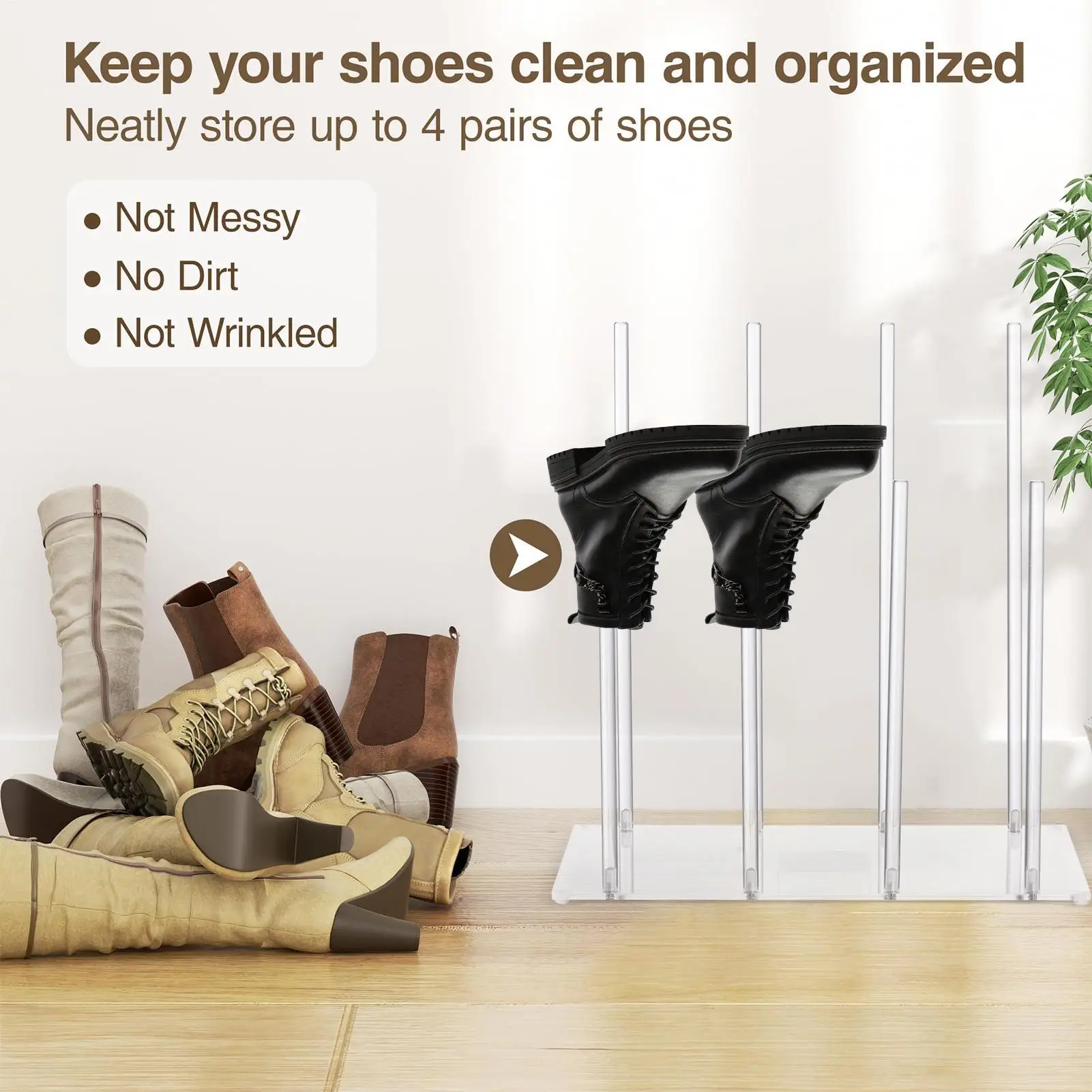 Outdoor Boot Rack Standing Shoe Storage Racks Organizer Space-Saving Sneaker Support High Boots Storage For Bedroom Hallway
Outdoor Boot Rack Standing Shoe Storage Racks Organizer Space-Saving Sneaker Support High Boots Storage For Bedroom Hallway