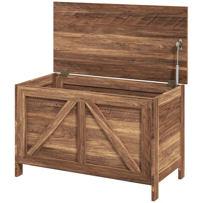 HOMCOM Storage Chest, Farmhouse Lift Top Box Organizer with Safety Hinge, for Bedroom, Entryway, Living Room, Brown Oak
HOMCOM Storage Chest, Farmhouse Lift Top Box Organizer with Safety Hinge, for Bedroom, Entryway, Living Room, Brown Oak